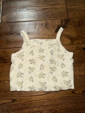 Quincy Mae Cream Floral Tank Size 18/24 Month